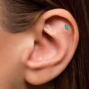 4x2 mm Turquoise Marquise Press Fit Back Stud