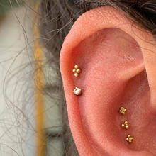 Load image into Gallery viewer, 4 Bead Flat Back Stud Earring