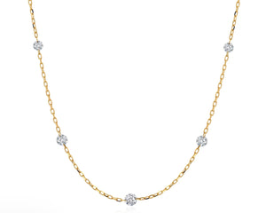 1 Ct Floating Diamond Station Necklace