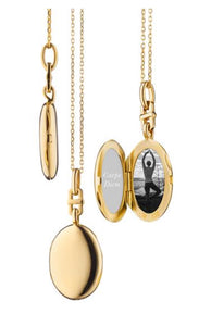 SLIM OVAL "EVE" GOLD LOCKET NECKLACE