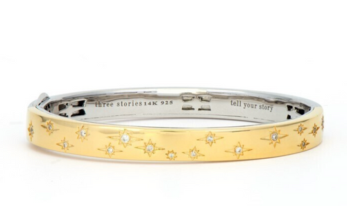 Wide Starry Night Two-toned Bangle