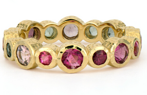 Timeless Bezel Set Mixed Tourmaline Band