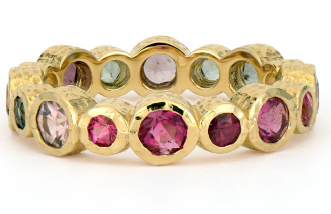 Timeless Bezel Set Mixed Tourmaline Band