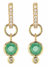 Load image into Gallery viewer, Gold earring with emerald stone from engagement ring designer Parker Bingham Jewelers in Florence, Alabama