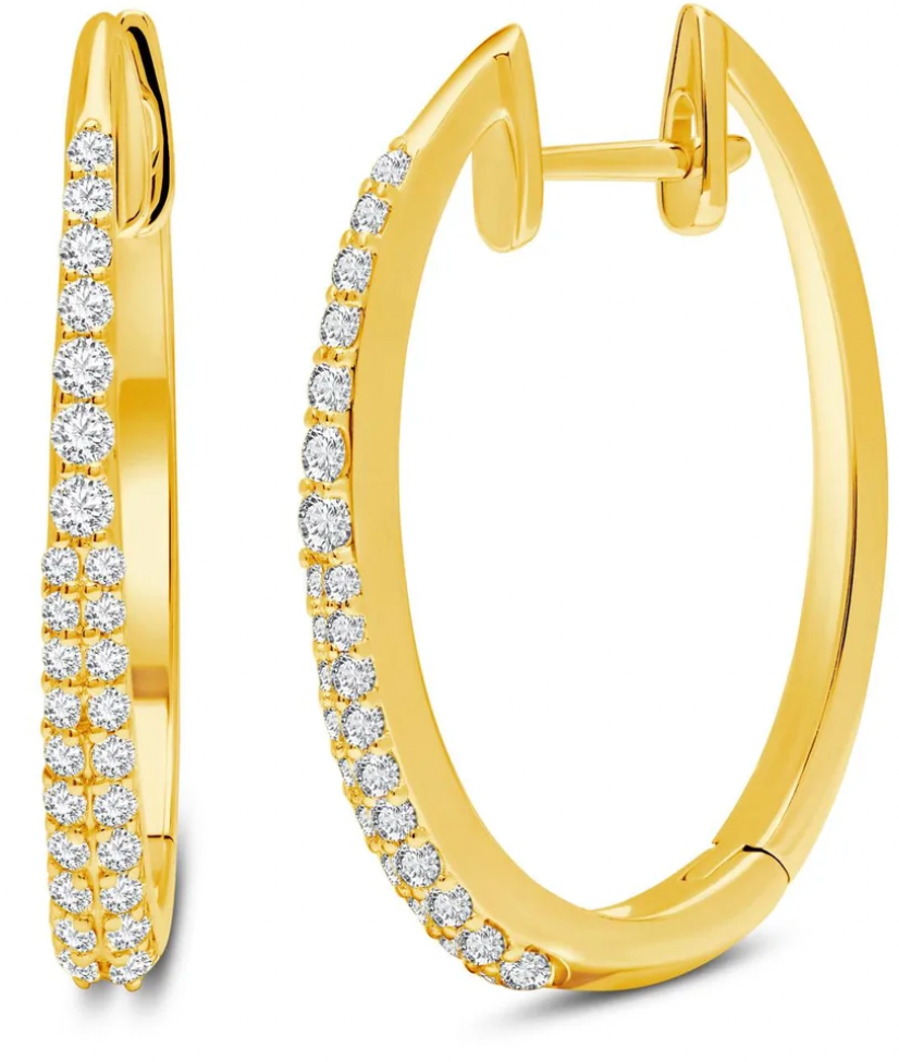 Diamond Star Dust Hoop Earrings