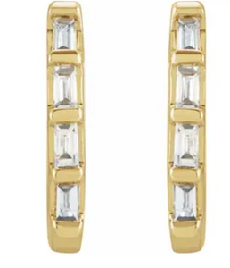 14K Yellow 1/10 CTW Natural Diamond Huggie Earrings