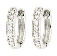 Load image into Gallery viewer, Diamond Huggie Hoop Earrings- White