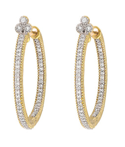 Medium Provence Pave Hoop Earrings