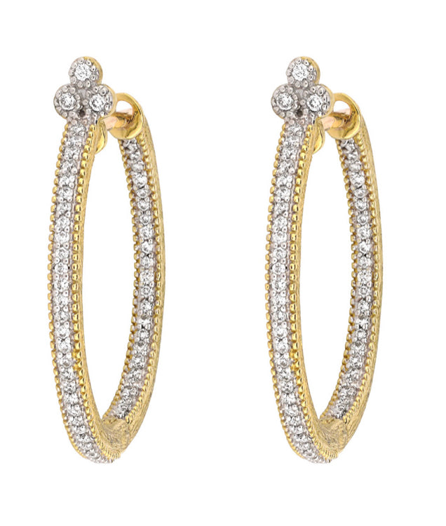 Medium Provence Pave Hoop Earrings