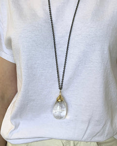 Crystal Quartz Egg Pendant